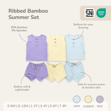 PETIT BEARY - Ribbed Bamboo Summer set - baby and kids