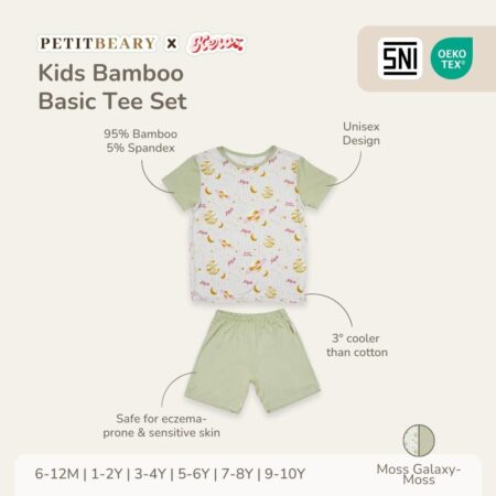 Petit Beary x Kero Kids Bamboo Basic Tee Set - Setelan Baju Anak