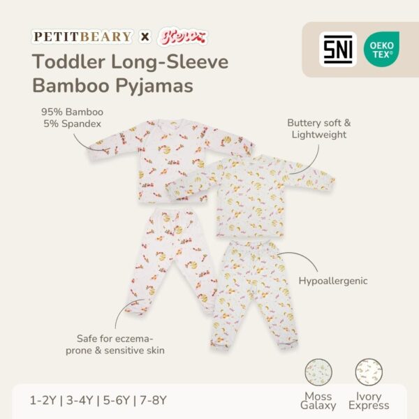 Petit Beary x Kero Toddler Bamboo Long - Sleeve Pyjamas - Setelan Piyama Anak