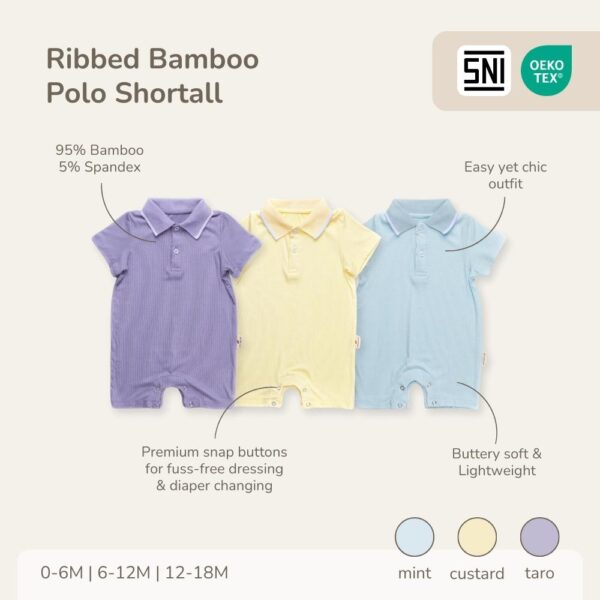 PETIT BEARY - Ribbed Bamboo Boy Shortall