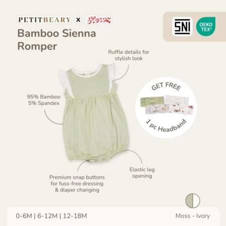 Petit Beary x Kero Sienna Bamboo Romper - Jumper Anak Bayi Perempuan