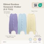 PETIT BEARY -  0.5 TOG Ribbed bamboo sleepsack walker