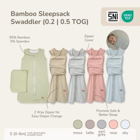 Petit Beary Bamboo Sleepsack Swaddler Wearable Blanket / Bedong Instan