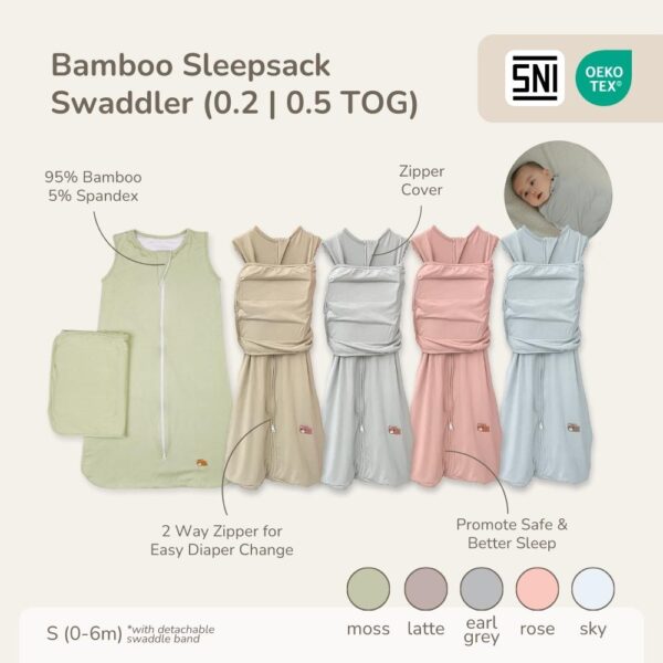 Petit Beary Bamboo Sleepsack Swaddler Wearable Blanket / Bedong Instan