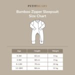 PETIT BEARY - Ribbed bamboo zipper sleepsuit