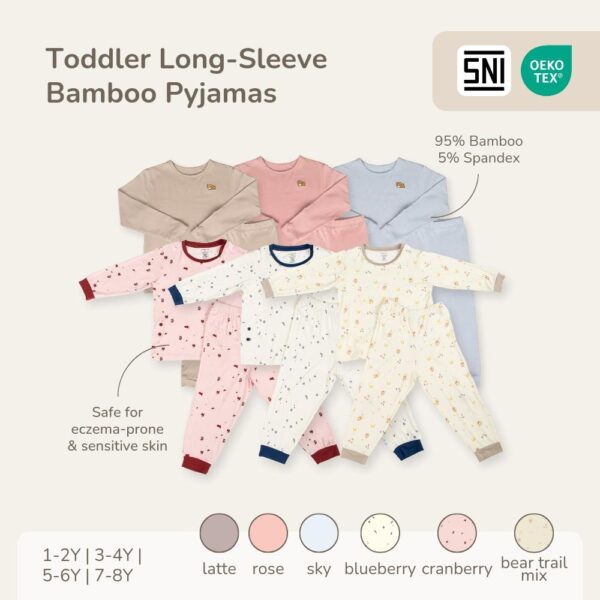 Toddler Long-Sleeve Bamboo Pyjamas Multicolor - Petit Beary