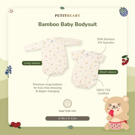 Petit Beary Short-Sleeve Long-Sleeve Baby Bamboo Bodysuit