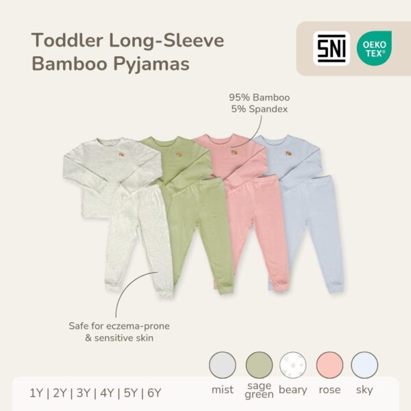 Petit Beary - Toddler Long-Sleeve Bamboo Pyjamas - Piyama Set Anak