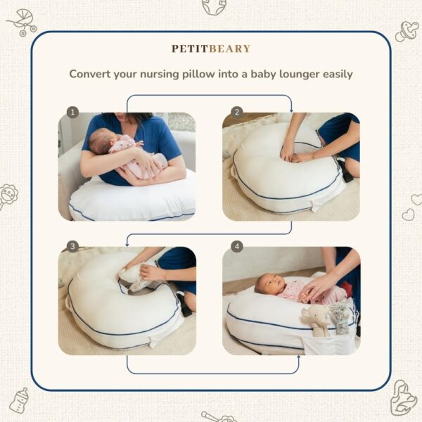 Bamboo 2 In 1 Nursing And Lounge Pillow - Petit Beary - Bantal Menyusui Sofa Bayi