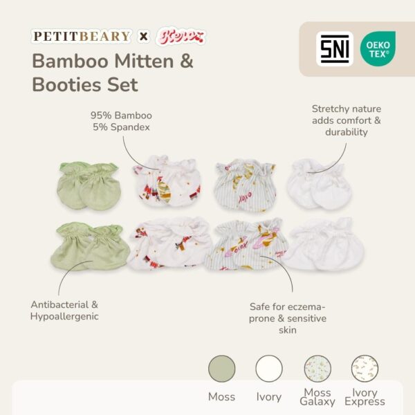 Petit Beary x Kero Bamboo Mitten & Booties Set - Sarung Tangan Kaki Bayi