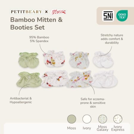 Petit Beary x Kero Bamboo Mitten & Booties Set - Sarung Tangan Kaki Bayi