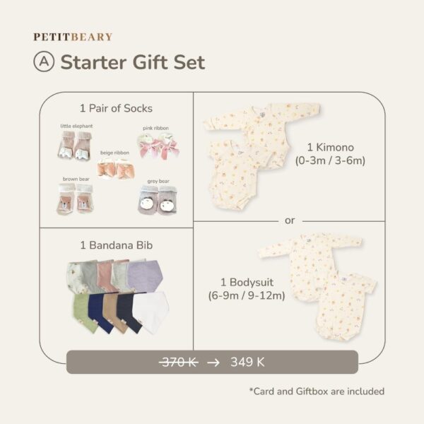 Petit Beary GiftBox Set Hampers Newborn - Kado Baby Boy & Girl
