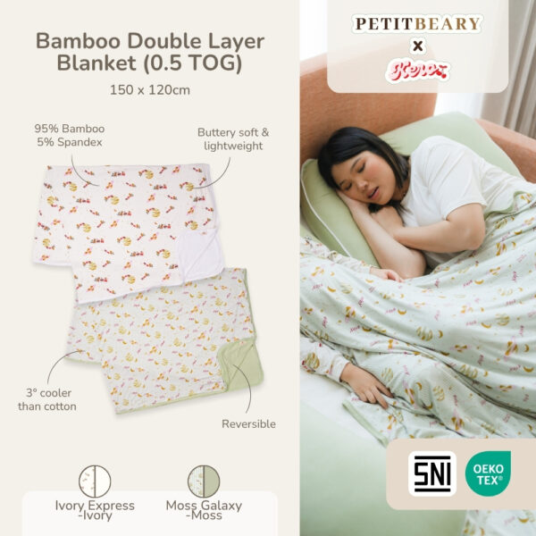 Petit Beary x Kero Toddler Bamboo Blanket 0.5TOG - Selimut Anak Bamboo Double Layer
