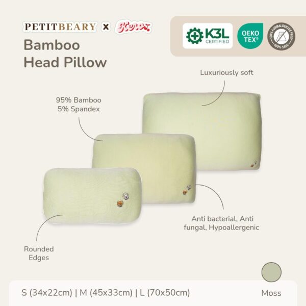 Petit Beary x Kero Bamboo Head Pillow and Case - Bantal dan Sarung Anak Bayi Dewasa