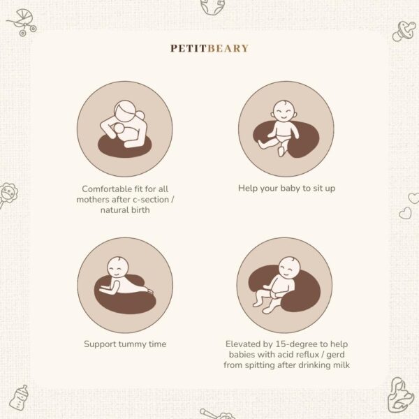 Bamboo 2 In 1 Nursing And Lounge Pillow - Petit Beary - Bantal Menyusui Sofa Bayi