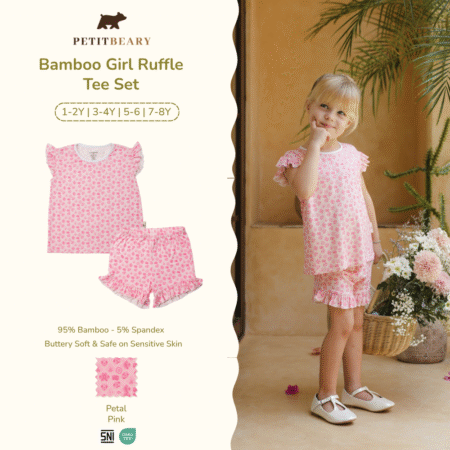 Bamboo Girl Ruffle Tee Set 1Y-8Y | Petit Beary