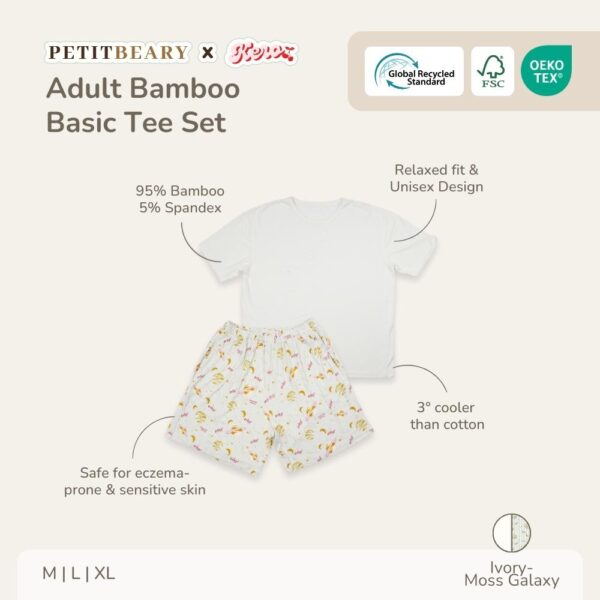 Petit Beary x Kero Adult Bamboo Basic Tee Set - Setelan Baju Dewasa Unisex