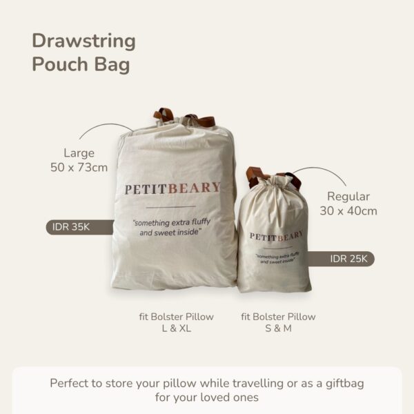 PETIT BEARY - Pillow Storage Drawstring Pouch Bag - Tas Serut Bantal Guling