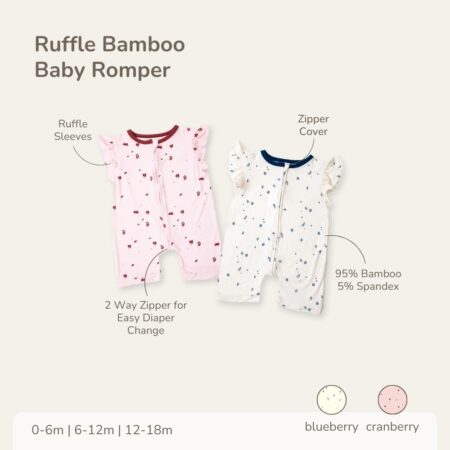 PETIT BEARY -  Bamboo Baby Ruffle Romper