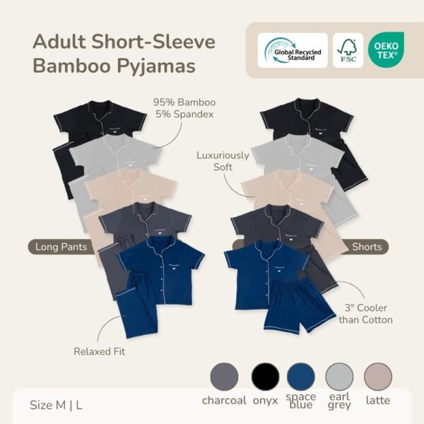 PETIT BEARY - Women Short-Sleeve Bamboo Pyjamas Shorts / Long Pants -  Piyama Bamboo Wanita Celana Pendek Panjang