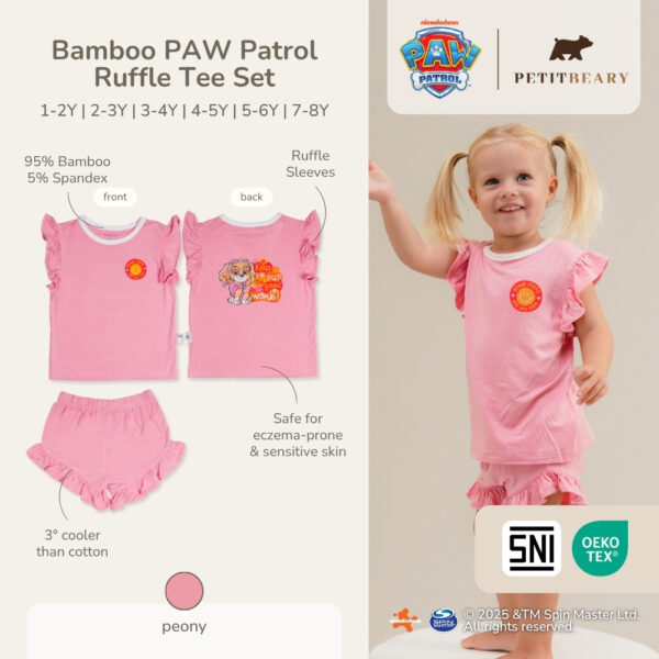Petit Beary x Paw Patrol Collection - Girl Bamboo Ruffle Tee Set