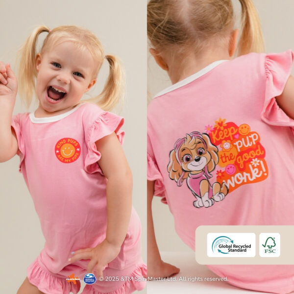 Petit Beary x Paw Patrol Collection - Girl Bamboo Ruffle Tee Set