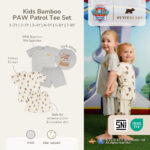 Petit Beary x Paw Patrol Collection - Kids Unisex Bamboo Basic Tee Set