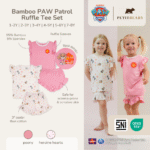 Petit Beary x Paw Patrol Collection - Girl Bamboo Ruffle Tee Set
