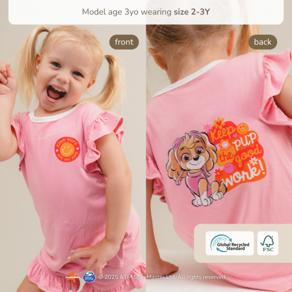 Petit Beary x Paw Patrol Collection - Girl Bamboo Ruffle Tee Set