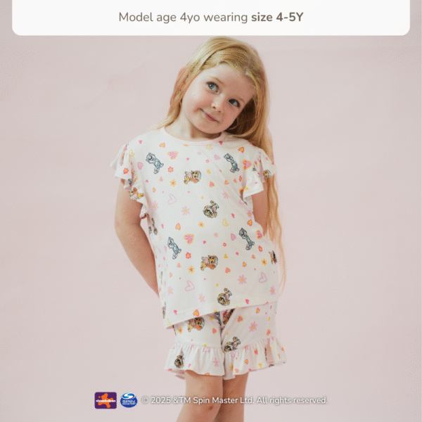 Petit Beary x Paw Patrol Collection - Girl Bamboo Ruffle Tee Set