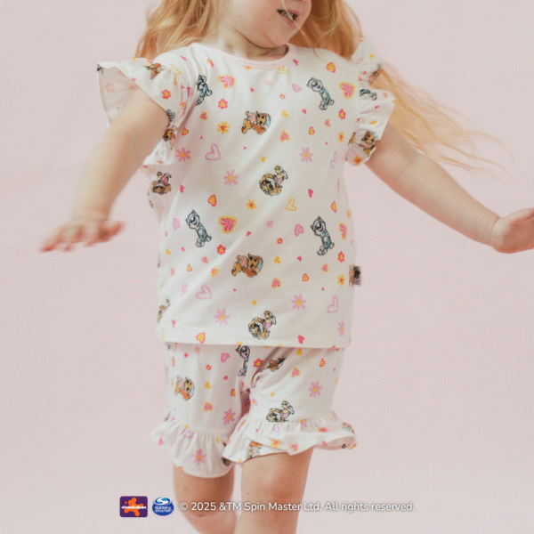 Petit Beary x Paw Patrol Collection - Girl Bamboo Ruffle Tee Set