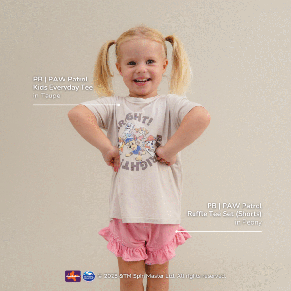 Petit Beary x Paw Patrol Collection - Girl Bamboo Ruffle Tee Set