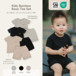 Petit Beary Kids Bamboo Basic Tee Set