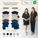 PETIT BEARY - Women Short-Sleeve Bamboo Pyjamas Shorts / Long Pants -  Piyama Bamboo Wanita Celana Pendek Panjang