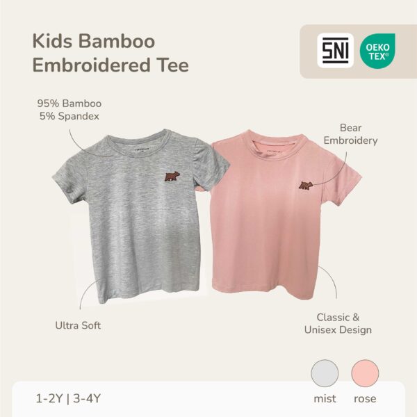 PETIT BEARY - Kids Bamboo Embroidered Tee