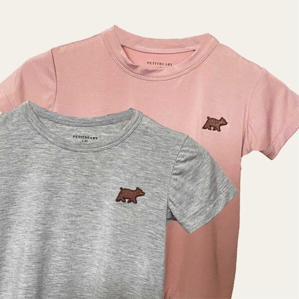 PETIT BEARY - Kids Bamboo Embroidered Tee