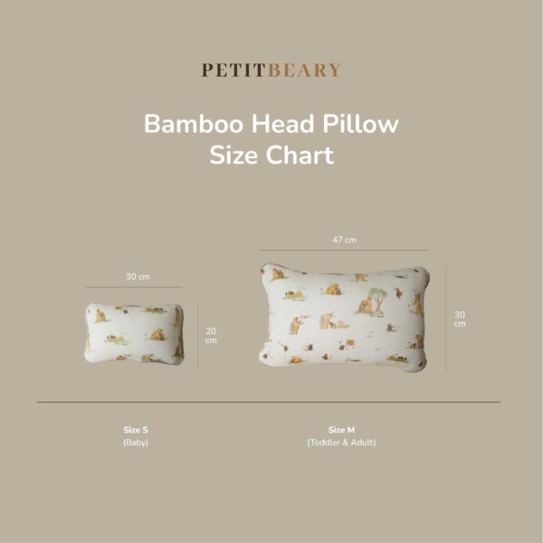 Baby & Toddler Bamboo Head Pillow CASE- Petit Beary - SARUNG BANTAL