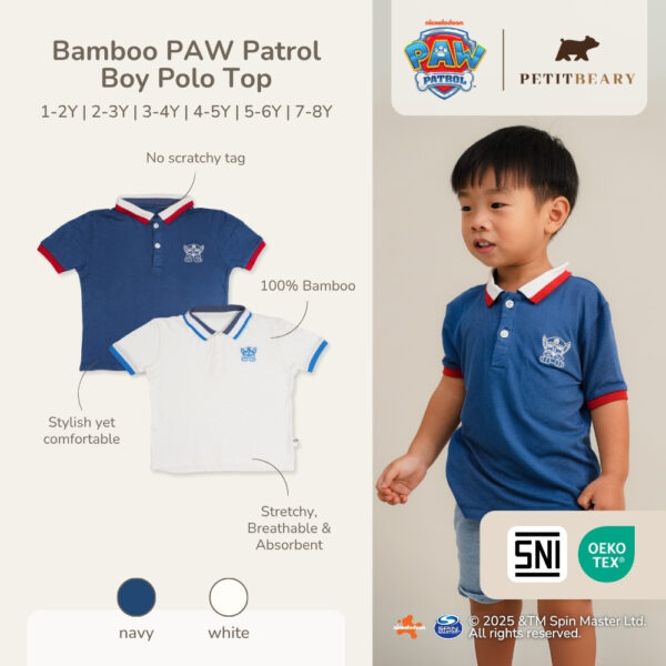 Petit Beary x Paw Patrol Collection - Boy Bamboo Polo Top