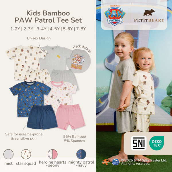 Petit Beary x Paw Patrol Collection - Kids Unisex Bamboo Basic Tee Set