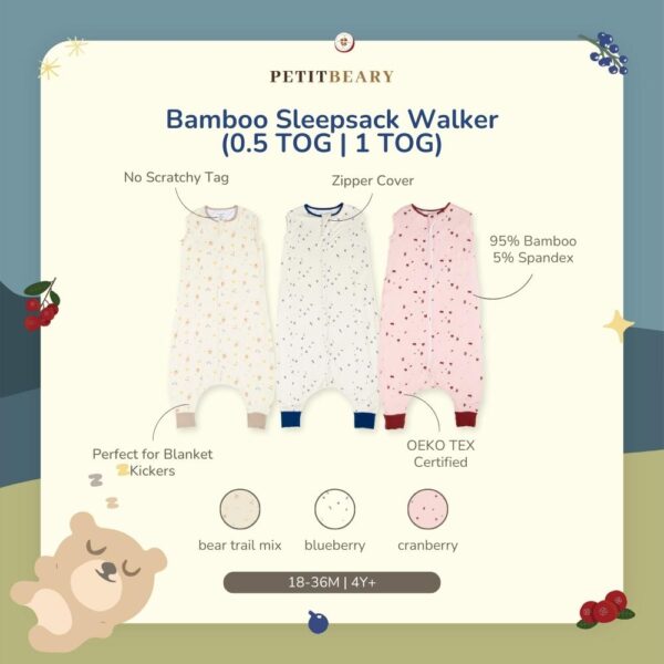Bamboo Toddler Sleepsack Walker Multicolor - Petit Beary