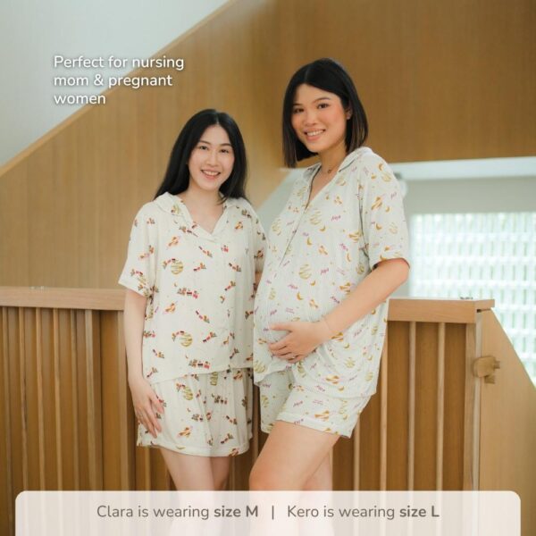 Petit Beary x Kero Women Short-Sleeve Bamboo Pyjamas Short pants - Piyama Bamboo Wanita Celana Pendek