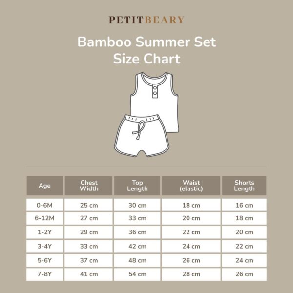 PETIT BEARY - Ribbed Bamboo Summer set - baby and kids