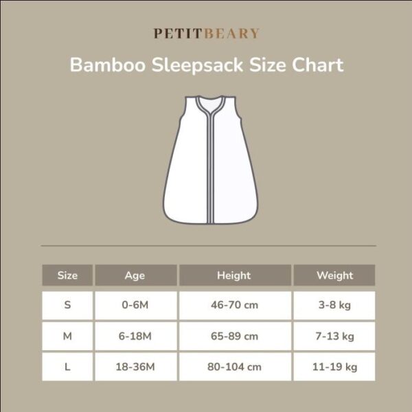 Petit Beary 1.0 TOG Bamboo Sleepsack / Wearable Blanket - Selimut Anak