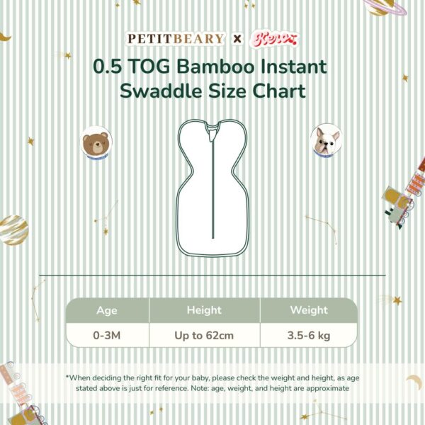 Petit Beary x Kero Bamboo Instant Swaddle - bedong instant bayi newborn