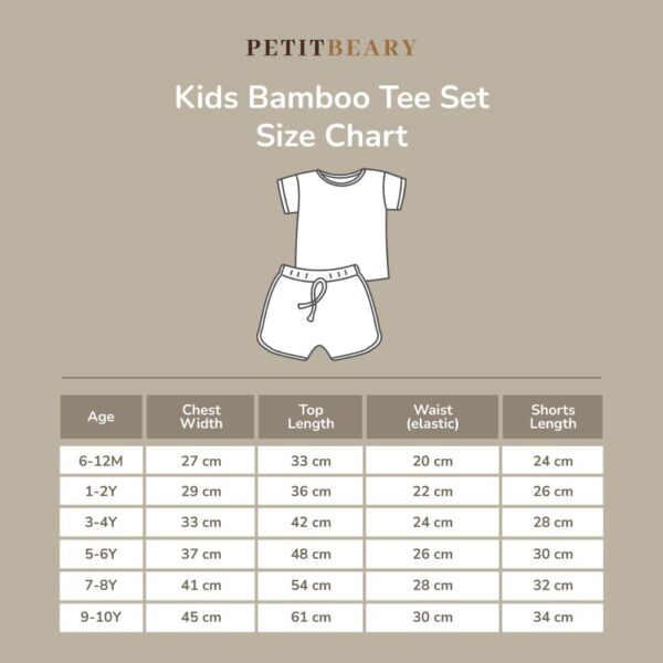 PETIT BEARY - Ribbed bamboo kids basic tee set