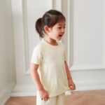 PETIT BEARY - Ribbed bamboo kids basic tee set