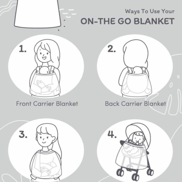 Petit Beary Bamboo On-The-Go Blanket /Selimut Stroller/Nursing Cover