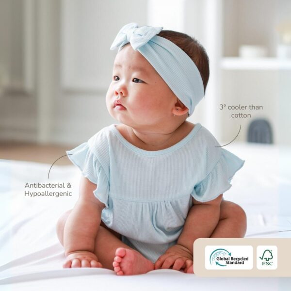 PETIT BEARY - Ribbed Bamboo Frill Romper