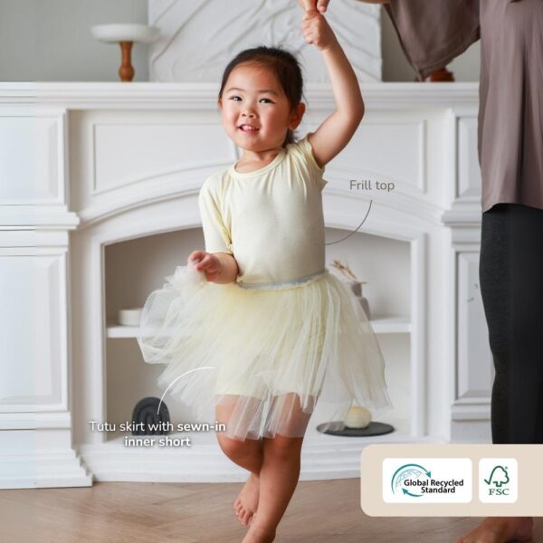 PETIT BEARY - Ribbed Bamboo Girl Tulle Set