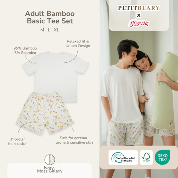 Petit Beary x Kero Adult Bamboo Basic Tee Set - Setelan Baju Dewasa Unisex